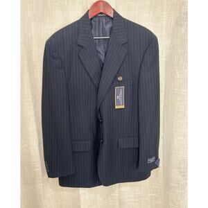 Cambridge Classics Dark Navy Blue Pin Stripes Suit Jacket Mens 44S New